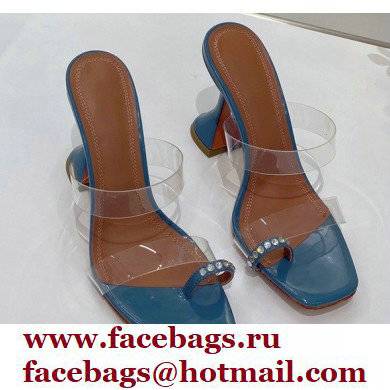 Amina Muaddi Heel 9.5cm Crystals Sami Sandals PVC 10 2022