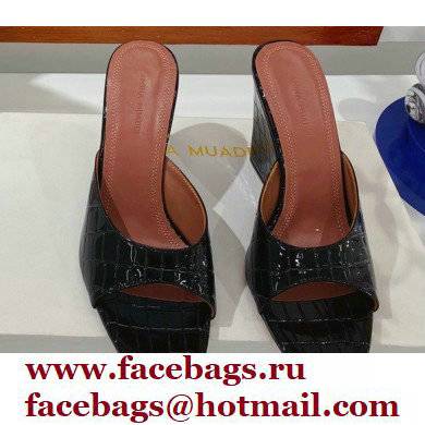 Amina Muaddi Heel 9.5cm Wedge Lupita Sandals 01 2022 - Click Image to Close