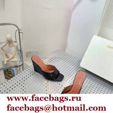 Amina Muaddi Heel 9.5cm Wedge Lupita Sandals 01 2022 - Click Image to Close