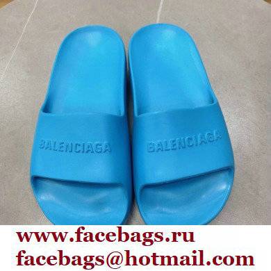 Balenciaga Chunky Slide Sandals in Rubber Blue 2022 - Click Image to Close