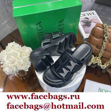 Bottega Veneta Padded technical fabric flash Heel sandals Black 2022