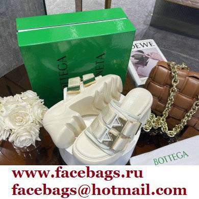 Bottega Veneta Padded technical fabric flash Heel sandals White 2022 - Click Image to Close