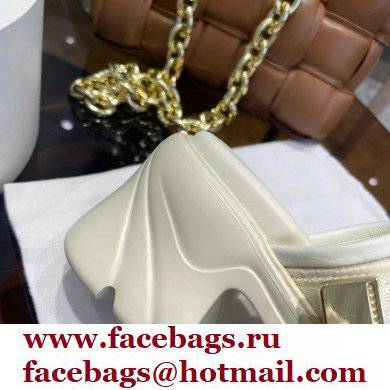 Bottega Veneta Padded technical fabric flash Heel sandals White 2022 - Click Image to Close