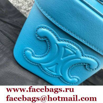 Ceine SMALL BOX cuir triomphe bag in Smooth Calfskin Blue 2022 - Click Image to Close