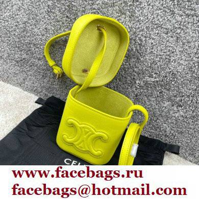 Ceine SMALL BOX cuir triomphe bag in Smooth Calfskin Yellow 2022