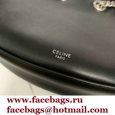 Celine large ava chain bag in smooth Calfskin Black/Silver 2022 - Click Image to Close