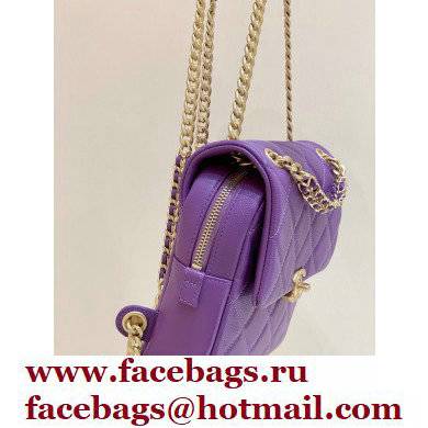 Chanel Backpack Bag with Chain AS3108 in Original Quality Grained Calfskin Purple 2022 - Click Image to Close
