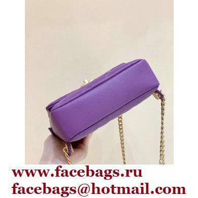 Chanel Backpack Bag with Chain AS3108 in Original Quality Grained Calfskin Purple 2022