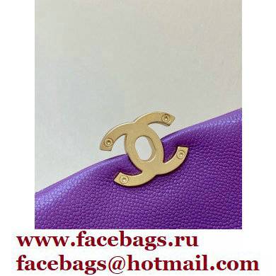 Chanel Backpack Bag with Chain AS3108 in Original Quality Grained Calfskin Purple 2022 - Click Image to Close