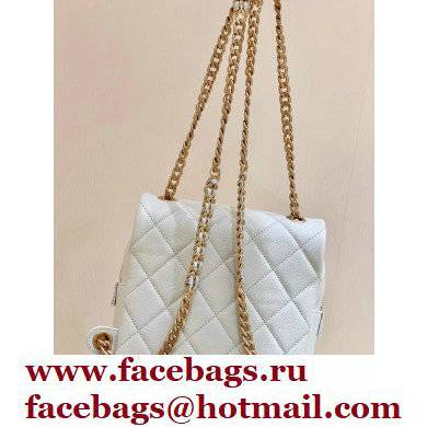 Chanel Backpack Bag with Chain AS3108 in Original Quality Grained Calfskin White 2022