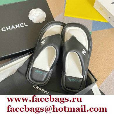 Chanel Lambskin Thong Beach Sandals Mules Black 2022 - Click Image to Close