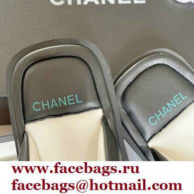 Chanel Lambskin Thong Beach Sandals Mules Black 2022