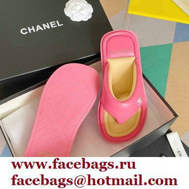 Chanel Lambskin Thong Beach Sandals Mules Fuchsia 2022 - Click Image to Close