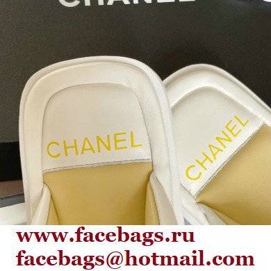 Chanel Lambskin Thong Beach Sandals Mules White 2022 - Click Image to Close