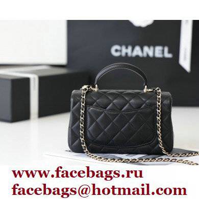 Chanel Mini Flap Bag with Top Handle AS2431 in Original Quality Lambskin Black 2022