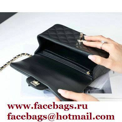 Chanel Mini Flap Bag with Top Handle AS2431 in Original Quality Lambskin Black 2022 - Click Image to Close