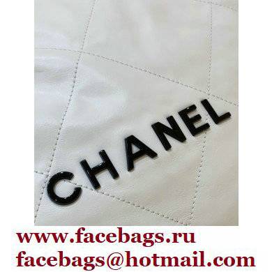 Chanel Shiny Calfskin CHANEL 22 Large Handbag AS3262 in Original Quality White/Black 2022