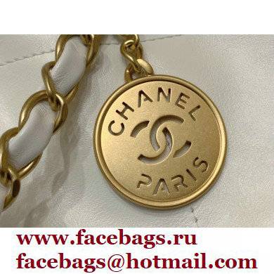 Chanel Shiny Calfskin CHANEL 22 Large Handbag AS3262 in Original Quality White/Gold 2022