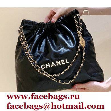 Chanel Shiny Calfskin CHANEL 22 Medium Handbag AS3261 in Original Quality Black/Gold 2022 - Click Image to Close