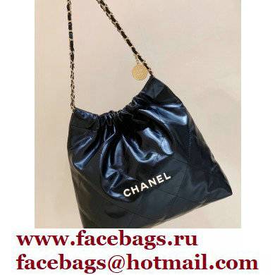 Chanel Shiny Calfskin CHANEL 22 Medium Handbag AS3261 in Original Quality Black/Gold 2022