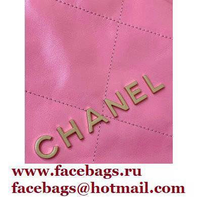 Chanel Shiny Calfskin CHANEL 22 Medium Handbag AS3261 in Original Quality Coral Pink 2022