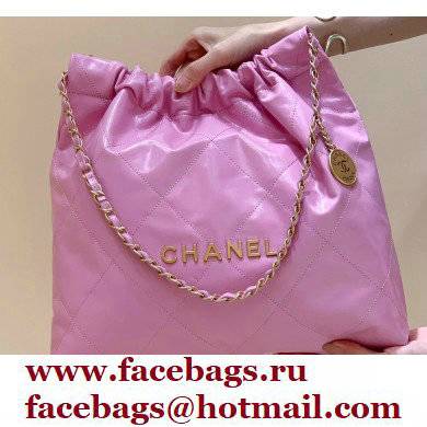 Chanel Shiny Calfskin CHANEL 22 Medium Handbag AS3261 in Original Quality Pink 2022 - Click Image to Close
