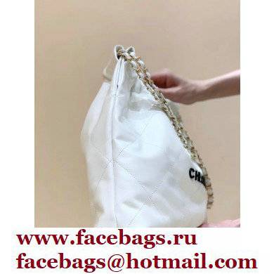 Chanel Shiny Calfskin CHANEL 22 Medium Handbag AS3261 in Original Quality White/Black 2022