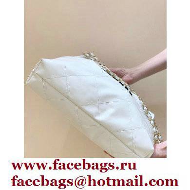 Chanel Shiny Calfskin CHANEL 22 Medium Handbag AS3261 in Original Quality White/Black 2022