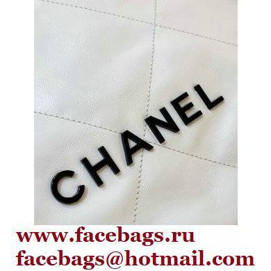Chanel Shiny Calfskin CHANEL 22 Medium Handbag AS3261 in Original Quality White/Black 2022 - Click Image to Close