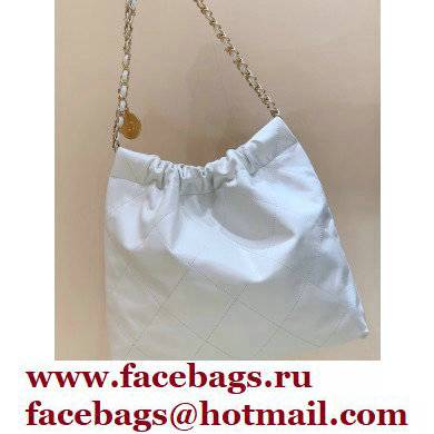 Chanel Shiny Calfskin CHANEL 22 Medium Handbag AS3261 in Original Quality White/Gold 2022 - Click Image to Close