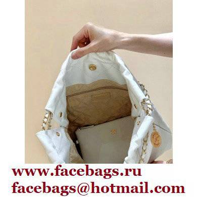 Chanel Shiny Calfskin CHANEL 22 Medium Handbag AS3261 in Original Quality White/Gold 2022 - Click Image to Close