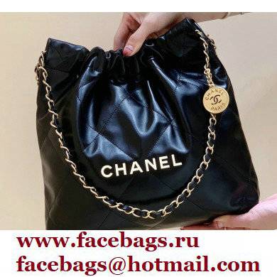 Chanel Shiny Calfskin CHANEL 22 Small Handbag AS3260 in Original Quality Black/Gold 2022 - Click Image to Close