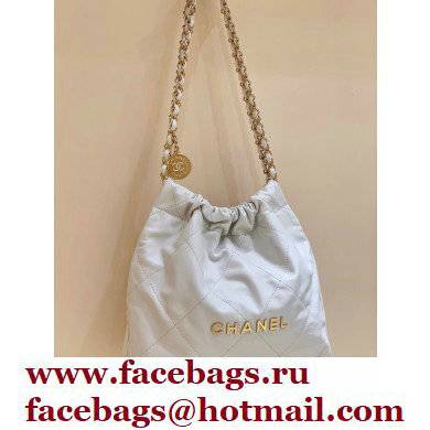 Chanel Shiny Calfskin CHANEL 22 Small Handbag AS3260 in Original Quality White/Gold 2022