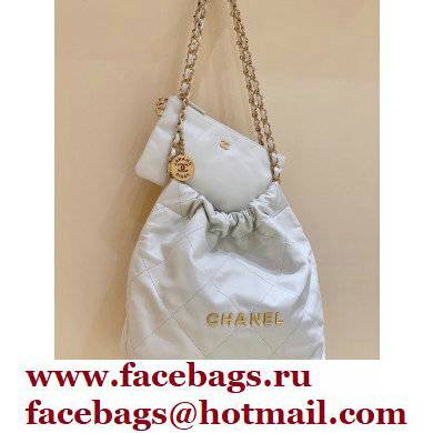 Chanel Shiny Calfskin CHANEL 22 Small Handbag AS3260 in Original Quality White/Gold 2022 - Click Image to Close