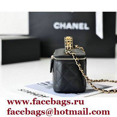 Chanel Vanity Case Bag with Chain Handle AP2805 in Original Quality Grained Calfskin Black 2022
