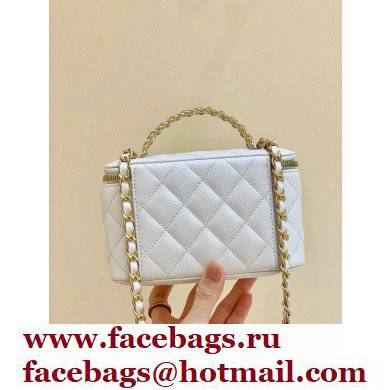 Chanel Vanity Case Bag with Chain Handle AP2805 in Original Quality Grained Calfskin White 2022 - Click Image to Close