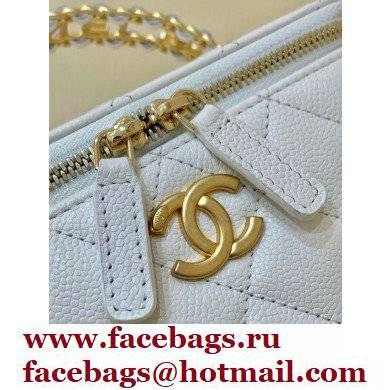 Chanel Vanity Case Bag with Chain Handle AP2805 in Original Quality Grained Calfskin White 2022
