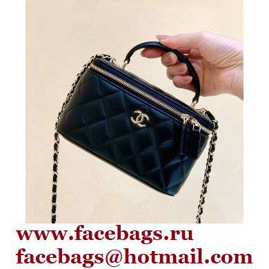 Chanel Vanity Case Bag with Chain Top Handle AP2199 in Original Quality Lambskin Black 2022 - Click Image to Close