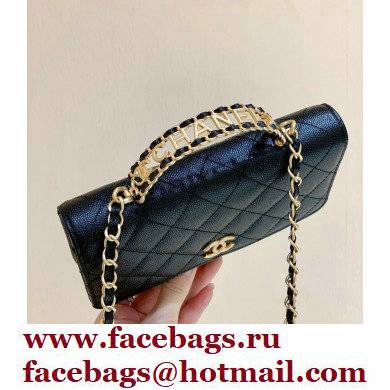Chanel Wallet on Chain WOC Bag with Chain Handle AP2804 in Original Quality Grained Calfskin Black 2022 - Click Image to Close