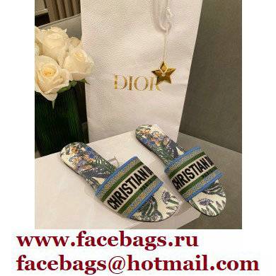 Dior Embroidered Cotton Dway Slides 10 2022 - Click Image to Close