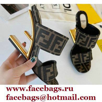 Fendi First FF Fabric High-heeled Sandals 2022 - Click Image to Close