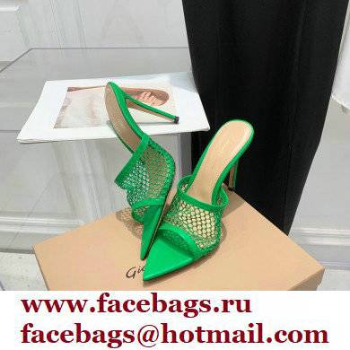 Gianvito Rossi Heel 10.5cm Alisa Mules Green 2022 - Click Image to Close