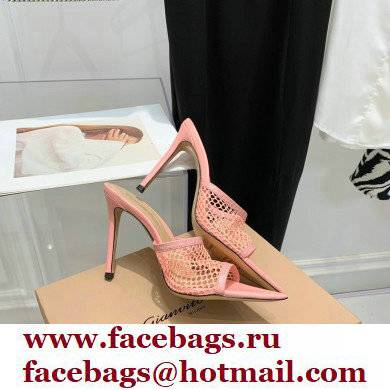 Gianvito Rossi Heel 10.5cm Alisa Mules Pink 2022 - Click Image to Close