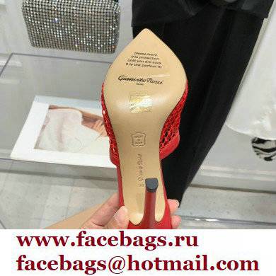 Gianvito Rossi Heel 10.5cm Alisa Mules Red 2022 - Click Image to Close