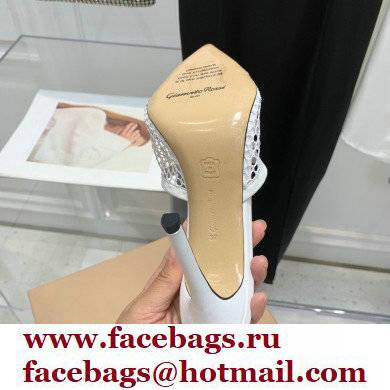 Gianvito Rossi Heel 10.5cm Alisa Mules White 2022 - Click Image to Close
