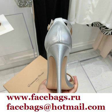 Gianvito Rossi Heel 10.5cm Eiko Stiletto Leather Sandals Metallic Silver 2022 - Click Image to Close