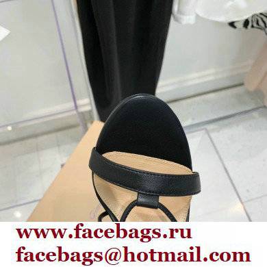 Gianvito Rossi Heel 10.5cm Giza Leather Sandals Black 2022