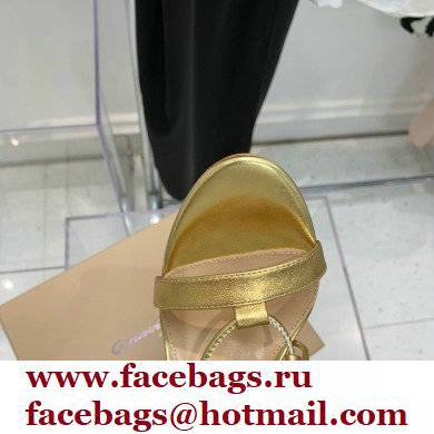 Gianvito Rossi Heel 10.5cm Giza Leather Sandals Metallic Gold 2022