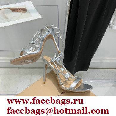 Gianvito Rossi Heel 10.5cm Giza Leather Sandals Metallic Silver 2022