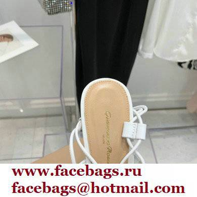 Gianvito Rossi Heel 10.5cm Giza Leather Sandals White 2022 - Click Image to Close